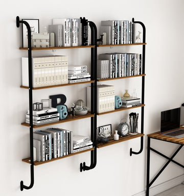 SENSA - Boeken Rek - Wandrek industrieel - Kantoorkast - 150x64x20cm