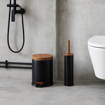 Eco Basics Dus Bin - Houten deksel - WC set - 5L