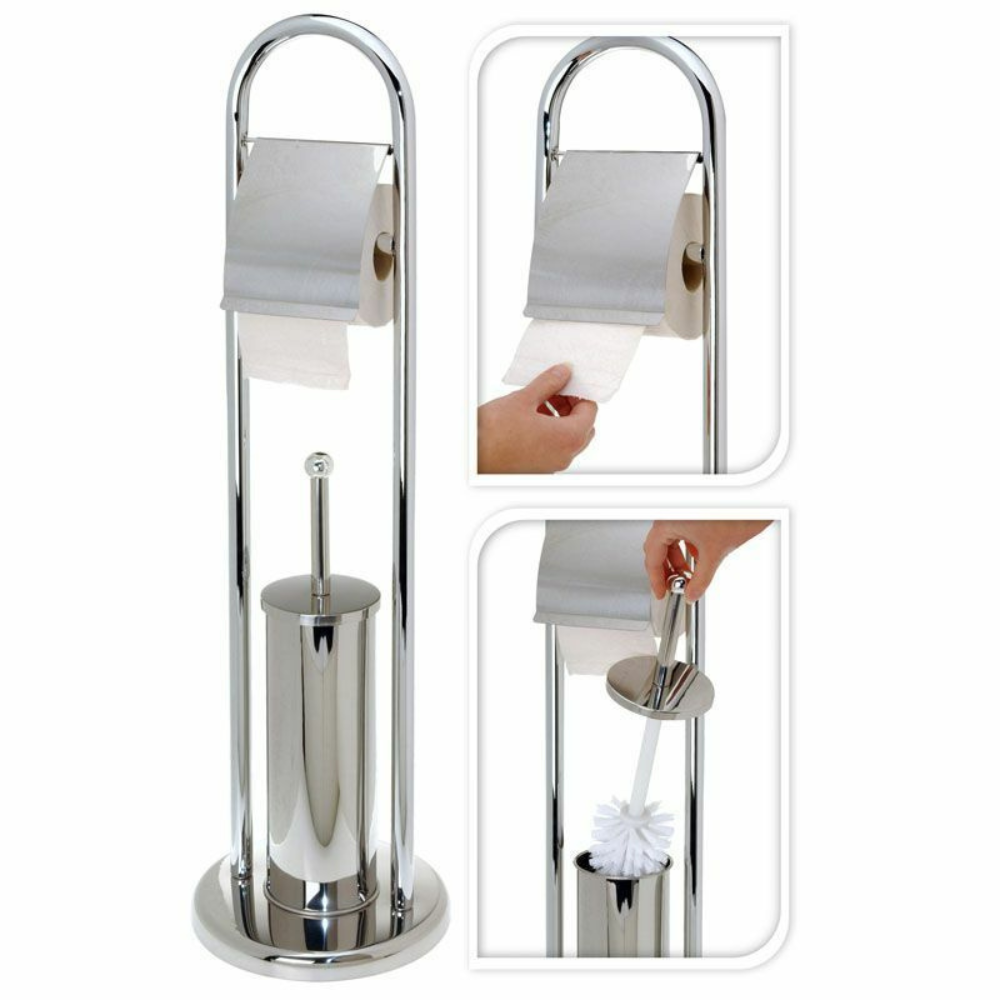 Toiletrolhouder en Borstelstandaard - Toiletborstel WC set